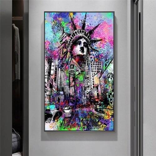 Abstract New York Cityscape Posters Canvas Painting Cuadros Posters Prints Wall Art for Living Room Home Decor (No Frame)