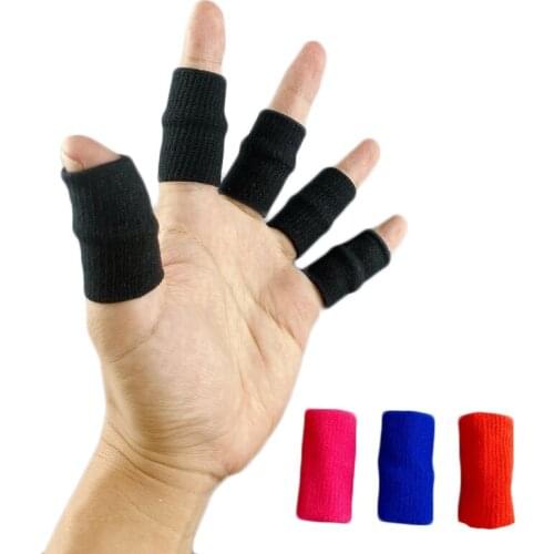 10 Pcs Elastic Finger Sleeves For Basketball Anti Sprain Thumb Brace Retainer Finger Support Protection Volleyball Sports Safety
