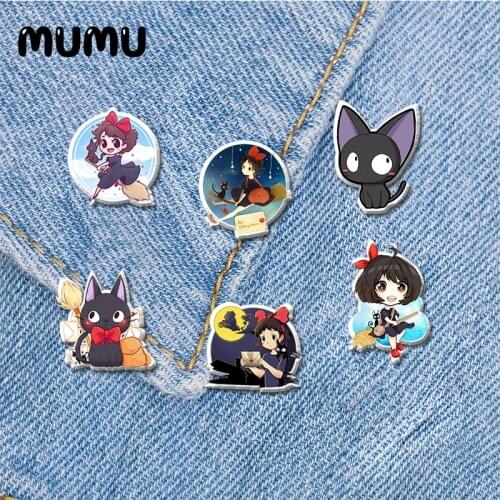 2020 New Kikis Delivery Service Lapel Pin Anime Resin Acrylic Brooches Handmade Lapel Pins Epoxy Jewelry Shirt Bag Badge