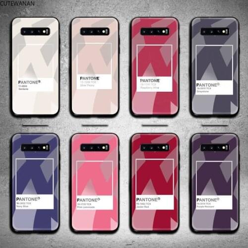 Caliente Pantone Phone Case Tempered Glass For Samsung S20 Plus S7 S8 S9 S10 Plus Note 8 9 10 Plus