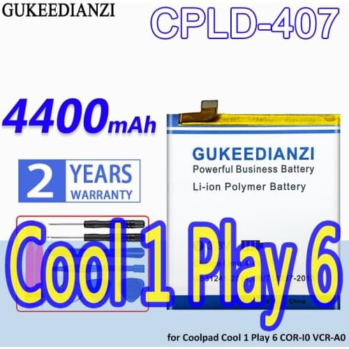 GUKEEDIANZI High Capacity Battery CPLD-407 4400mAh for Coolpad Cool 1 Play 6 COR-I0 VCR-A0 Bateria