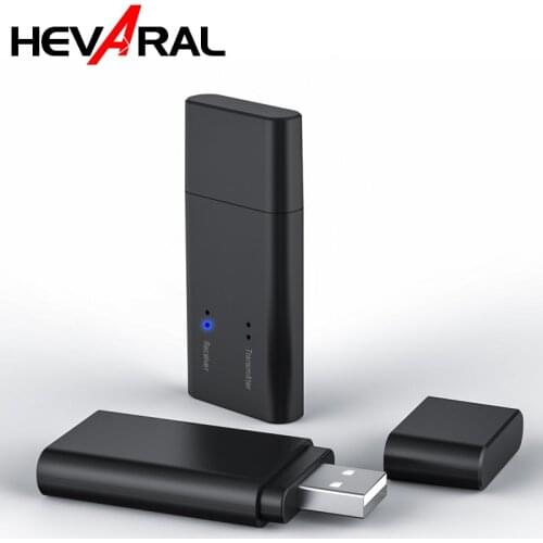 HEVARAL Wireless Bluetooth Receiver Transmitter 2 In 1 Mini Portable Adapter Stereo Audio Sound Music For Home TV PC Headphone