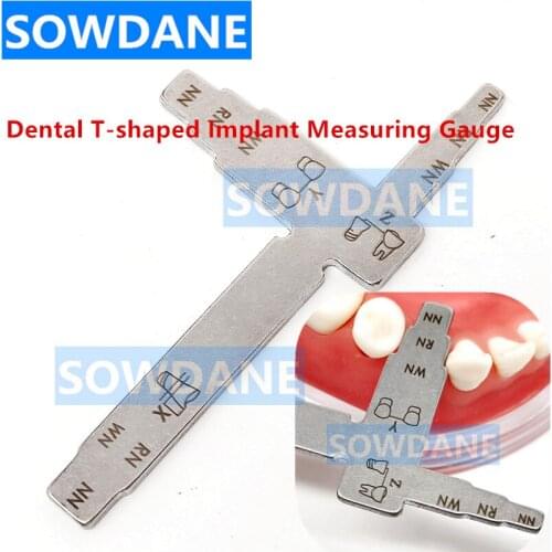 5 pieces Dental Implant Measure Ruler for Interdental Distance Implant Locating Caliper T shape Measuring Gauge Measuring Ruler