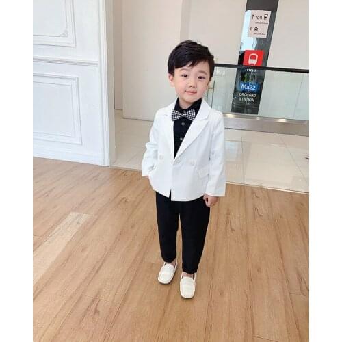 2021 Boys Jacket+Pants 2Pcs Party Clothing Set Gentleman Kids Formal Wedding Suit Children Performance Graduation Dress