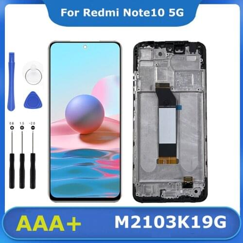 M2103K19G 6.5" With frame For Xiaomi Redmi Note 10 5G LCD Display Panel Touch Digitizer Screen Replacement Assembly Repair Parts