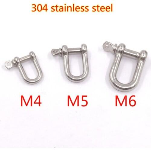 M4 M5 M6 304 Stainless Steel U Type Steel Buckle Chain Buckle Marine Rigging Lifting Hook Buckle Max Load 220kg Mini Chain Link