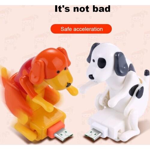 Small Stray Puppy Micro USB Charging Data Cable for Apple Android Phone Portable Cute Dog Smartphone Charger Line Cute Toy Dog