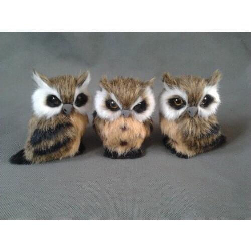 Simulation brown owl about 9x7cm Handmade craft model toy,polyethylene&furs night owl toy,one lot/ 3pieces,decoration gift w4069