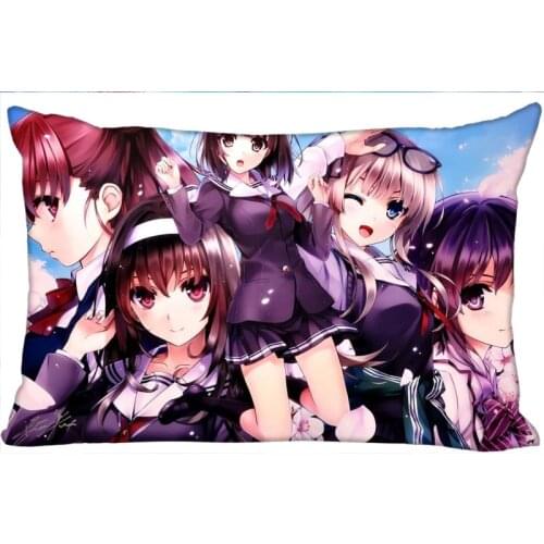 High Quality Custom saenai heroine no sodatekata Pillowcase 45x35cm(One Side) Rectangle Zipper Print Throw Pillowcase Cover