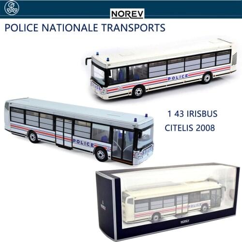 NEW Norev 1/43 Scale IRISBUS CITELIS POLICE NATIONALE BUS TRANSPORTS INTERPELLES 2008 For collection gift