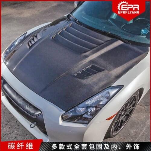 Suit For Japanese Ares Gtr Refits Revosport Carbon Fiber , R35 Car Head and the Engine Compartment Cover