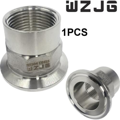 WZJG BSPT 1/2" DN15-2"DN50 sanitary hexagonal threaded pipe joint with welded ring three-clip stainless steel SS304