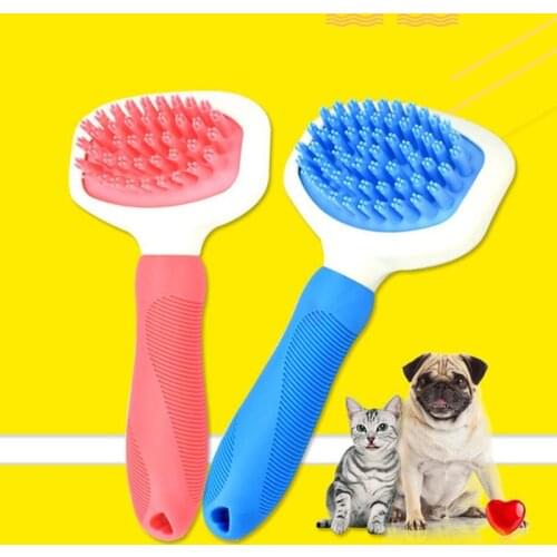High Quality Silicone Pet Dog Cat Grooming Comb Brush for Bathing Cleaning Massage Plastic Brush Comb for Dogs Cats