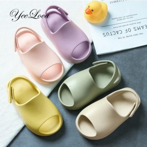 Four Season Girls Boys Baby Slippers Mini Beach Slides Sandal Flat Pool Water Shoes EVA Home Shoes For Kids Toddler