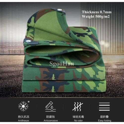 0.7mm Camo Canopys Tarpaulin Rainproof Cloth Shade Sail Plant Dog House Shed Waterproof Cloth Outdoor Awning Truck Oxford Cloth