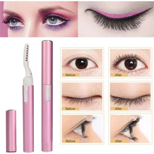 1Pc 2 Colors Portable Fast Heated Electric Eyelash Curler Long Lasting Curl Eyelash Curling Pen Dry Eye lash Beauty Makeup Tool