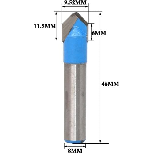 1pc 8" Shank 90 Degree V Groove Template V-Groove V Grooving Router Bit - RCT