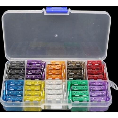 100pcs Medium-sized car fuse 2A 3A 5A 7.5A 10A 15A 20A 25A 30A 35A Fuse Aluminium Assortment Auto Blade Type Fuse Set Truck