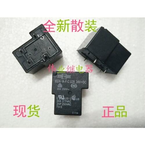 2pcs/lot 832A-1A-F-C U29 24VDC New Relay 4 PIN A set of normally open