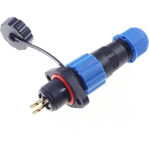 2 Pcs SD/13 Flange Aviation Waterproof Connector IP68 Wire Cable Plug Socket Male Female 1/2/3/4/5/6/7 Pin M13 Threaded