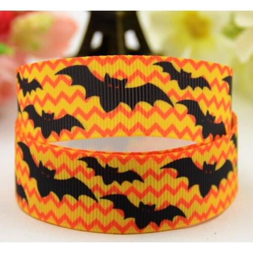 22mm 25mm 38mm 75mm Halloween haunted Cartoon Character printed Grosgrain Ribbon party decoration 10 Yards X-01055
