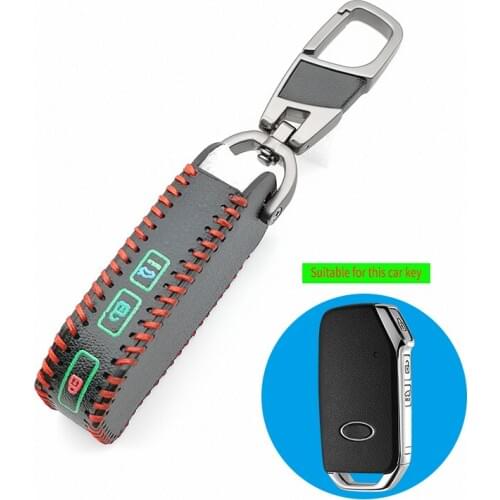 3/4 Buttons Smart Remote Luminous Leather Key Case For Kia Cerato Sportage Ceed Sorento 2017 2018 2019 Key Cover Skin Hold Shell