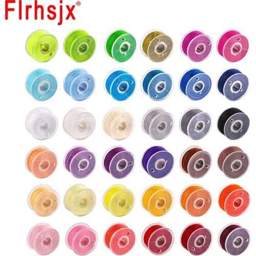 36pcs/lot Plastic Sewing Machine Bobbins Assorted Colors Sewing Threads Bobbins for Hand and Sewing Machine DIY Sewing Tools