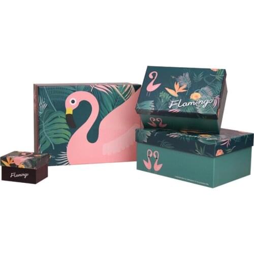5Pcs Flamingo Plant Pattern Gift Box Baby Shower Birthday Party Candy Box Small Gift Bag for Kids Party Favor Box