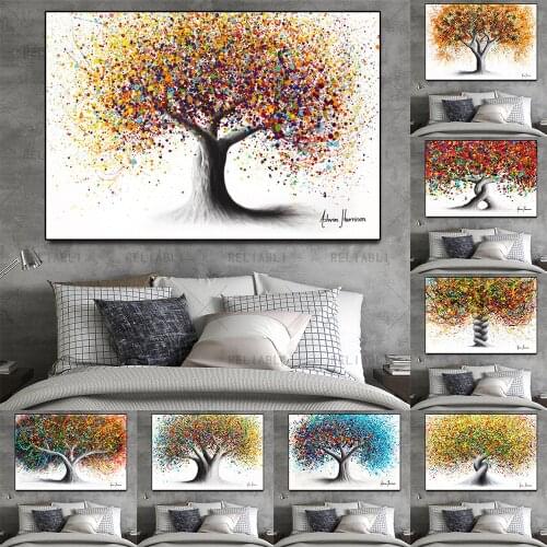 Abstract Rainbow Soul Tree Colorful Tree Plants Pictures Wall Paintings Fine Art Posters Canvas For Living Room Decor Cuadros