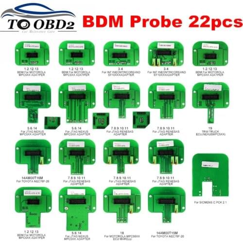 BDM Probe 22pcs Full Adapters For V7.020/V5.017/Dimsport Use Together With BDM Frame ECU Remap Programmer Chip Tuning Tool