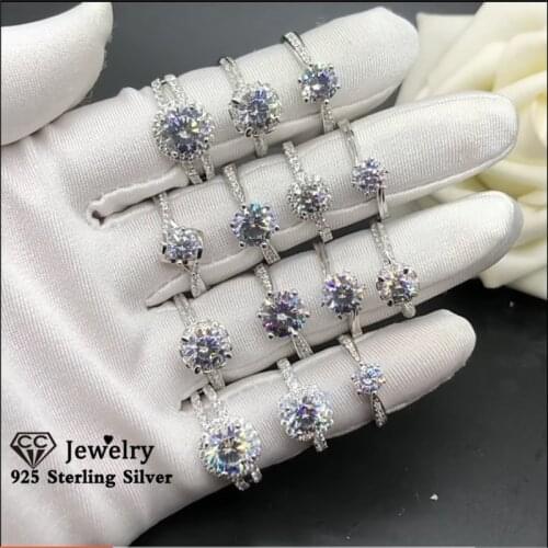 CC Womens Rings S925 Silver Cubic Zirconia Wedding Engagement Jewelry Luxury Bridal White Fashionable Fashion Gift Ornaments