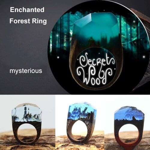 Wood Snow Mountain Forest Snowflake Wedding Band Anniversary Ring Valentines Day Gift for Wife Husband ALI88