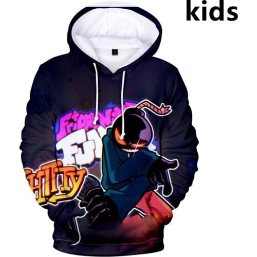 3 To 14 Years Friday Night Funkin Clothing Children Kids Boys Girls Long Sleeve Hoodies Sweatshirt Outerwear Child Coats