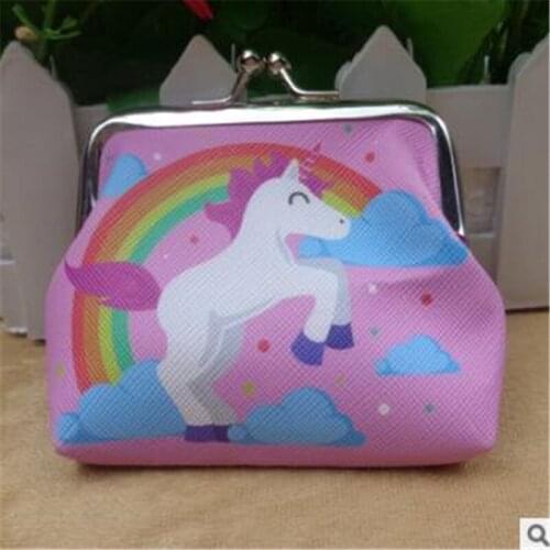 Girls Kids Coin Purses Holder Kawaii Animal Unicorn Women Mini Change Wallets Money Bag Children Zipper Pouch Gift Clutch