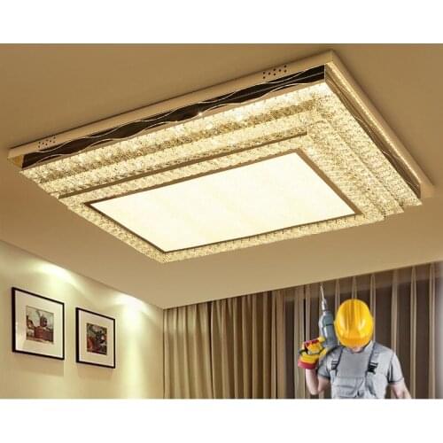 Crystal light living room lamp rectangular simple modern high end luxury home lobby lights LED ceiling lamps led lighting lamps