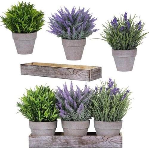 1Pc 5 Head Artificial Flower Lavender Plants Flower Branch Outdoor Wedding Garden Home Easter DIY Decoration