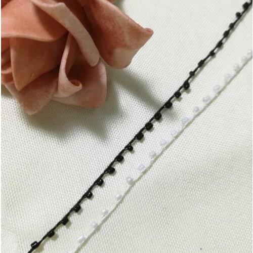 1M High Quality Lace Beaded Trim Sequin Crystal Beads Trims White Black Bead Fabric DIY Sewing Applique Trimmings For Dresses