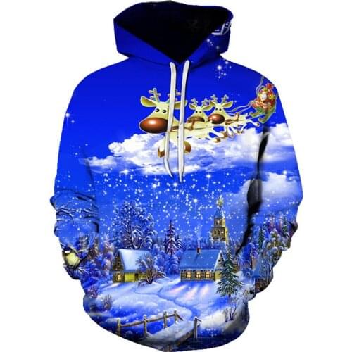 Fashionable 3D Hoodies Long Sleeve Personality Unisex Couple Hooded Sweatshir Christmas dogt Men Women Pullover Clothing