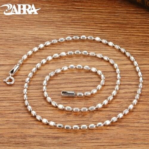 ZABRA 925 Sterling Silver Rice Shape Necklace Bamboo Festival Men Women 3mm 50/55/60cm Punk Wedding Party Lover simple Jewelry