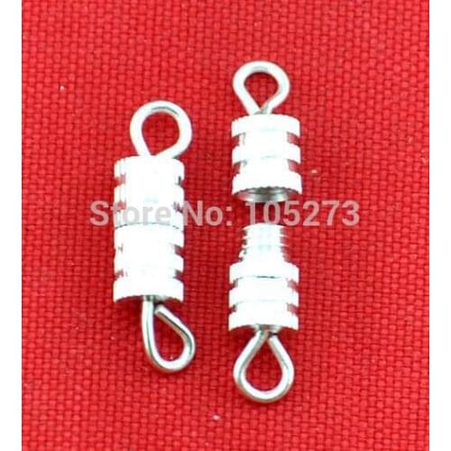 4X8MM Silver Plated Brass Barrel Clasps Set Of 10 For Bracelet And Necklaces Jewelry Findings - DIY Accessory Jewelry Making