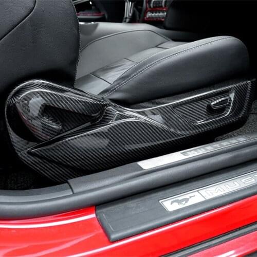 Carbon Fiber Car Seat Adjustment Button Panel Decorative Shell Sticker Cover Interior Accessories for 2015-2020 Ford Mustang