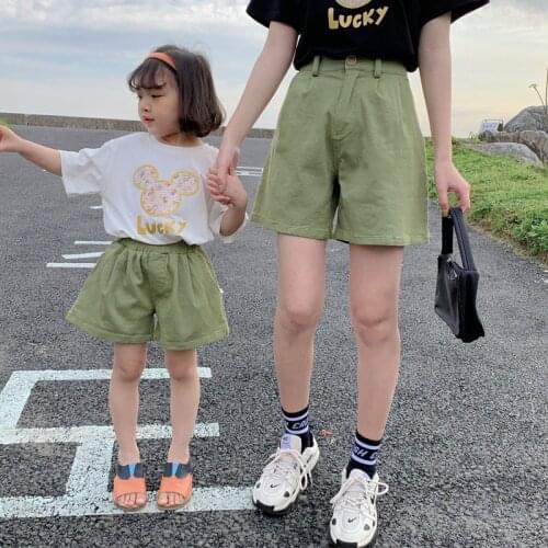 2021 New Summer Matching Mother Daughter Clothes Family Matching Parent-child Outfit Shorts fashion Casual