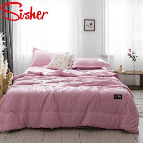 Soild Color Summer Thin Quilt Europe American Throw Blanket Portable Breathable Comforter for Home Bedroom Living Room Bedspread