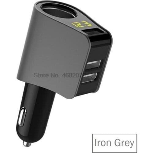 By DHL or Fedex 100pcs Cigarette lighter Socket Car Charger Adapter with Volmeter Support Smart Fast Charge DC 12-24V 3.1A HY10