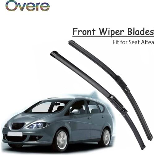 Overe 1Set Rubber Car Front Wiper Blade Kit For Seat Altea XL 2006-2015 Windscreen Wiper Cleaning Brushes Original Accessories