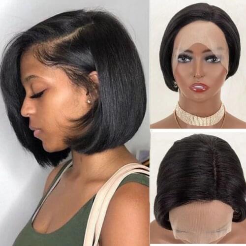 Lace Frontal Wig Short Bob Wigs Lace Wig Straight Human Hair Wigs For Black Women Brazilian Remy Hair For Free Ship