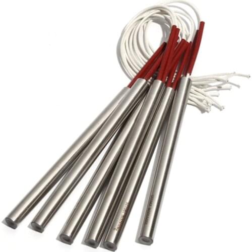 5PCS 17mm Diameter 190~220mm Length Tubular Cartridge Heater 304SS Electric Heating Pipe 1000/1050/1100/1150W Resistance Element