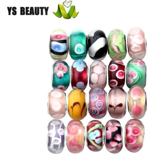 Silver-plated pair of Murano glass beads are suitable for plain bangles with the factory clearance price of 20 pieces per pack