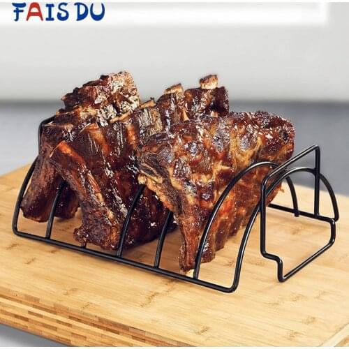 BBQ Chicken Stainless Steel Rack Tools Roast Rack Grilling Roast Rack Rib Shelf Barbecue Roast Grilling Baske Bbq Accessories