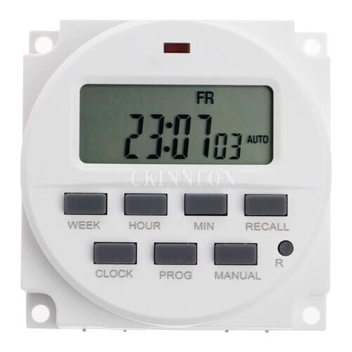 100Pcs/Lot 15.98 Inch Digital 220V 110V 24V 12V AC 7 Days Programmable Timer Switch With UL Listed Relay Inside TM618N